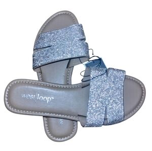 West Loop Glittering Silver Sandals